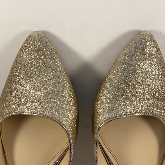 Vince Camuto Gold Glitter Flats - Picture 3 of 7